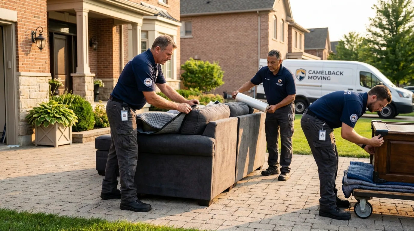 Large estate moving crew wrapping furniture in Miamisburg, OH