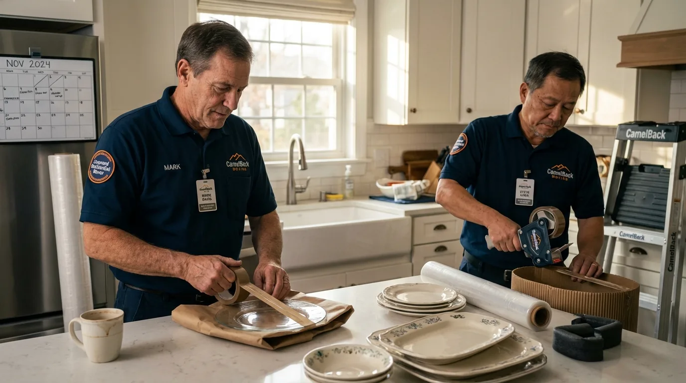 Professional crew packing kitchen dishware in Miamisburg, OH